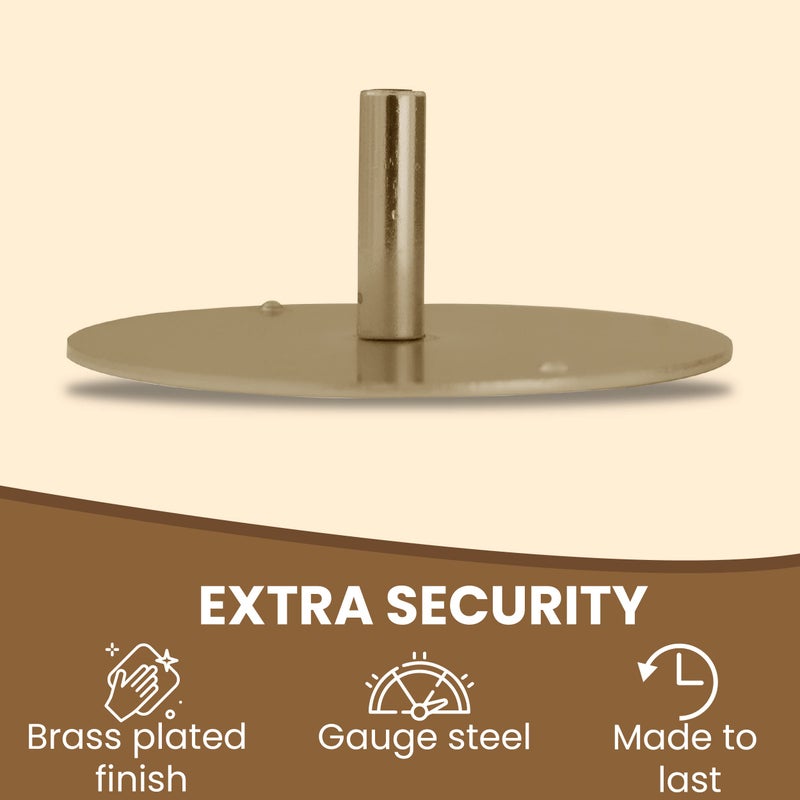 NU-SET Lock | Steel Plate Door Hole Cover | Door Lock Hole Cover with Brass Finish | Home Improvement & Door Hardware (Brass) - Image 4